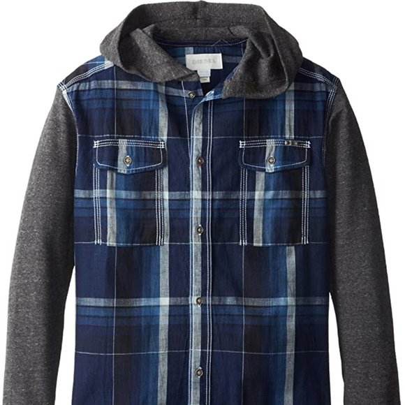 Diesel Other - Diesel Ciapuk Check Indigo Shirt w/Waffle Jersey